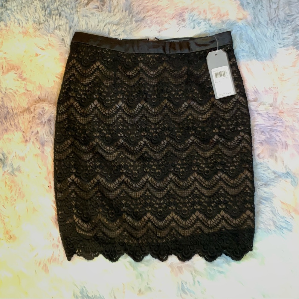 Brand New Guess Lace Overlay Pencil Skirt